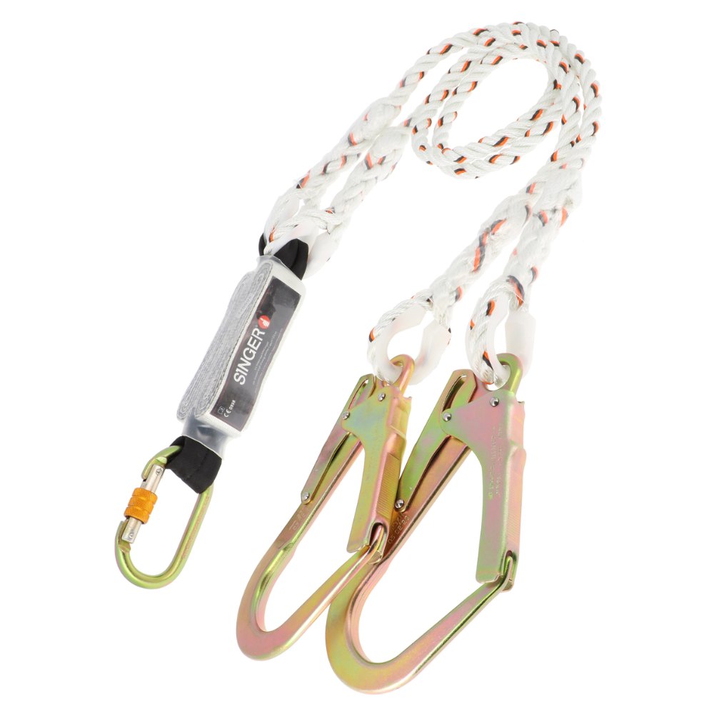 Double longe antichute avec absorbeur d'énergie et connecteurs – Singer TWINPRO15