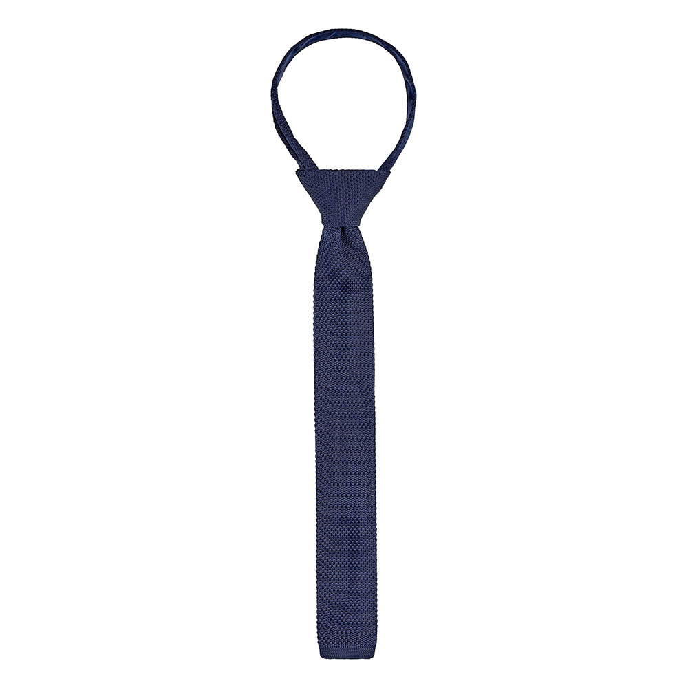 Cravate tricot Bolivar bleu marine
