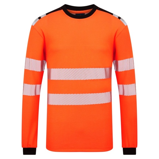T-shirt ignifugé haute visibilité orange manches longues PW3 – Portwest FR736