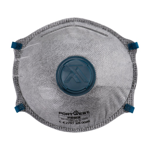 [PW-P223WHRTU] Masque FFP2 à valve charbon Dolomite – boîte de 10 – Portwest P223