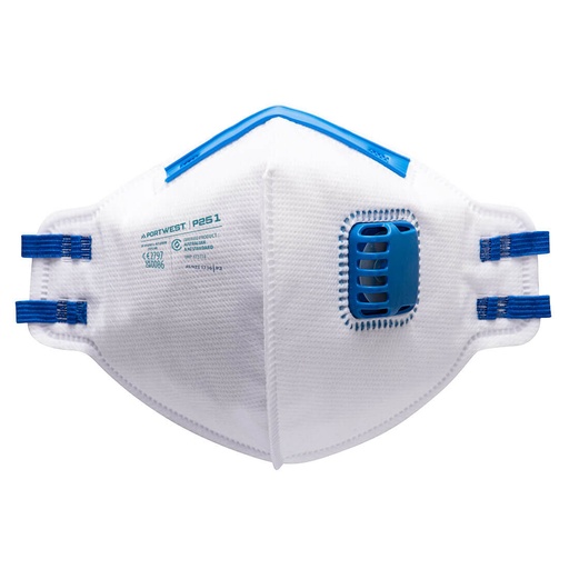 [PW-P251WHRTU] Masque pliable FFP2 à valve – boîte de 20 – Portwest P251
