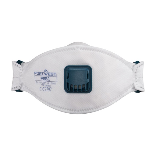 [PW-P261WHRTU] Masque FFP2 pliable à valve Dolomite – boîte de 10 – Portwest P261