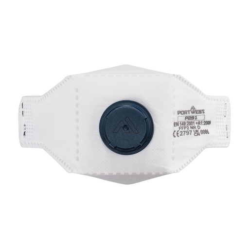 [PW-P291WHRTU] Masque Eagle FFP2 pliable à valve – boîte de 10 – Portwest P291