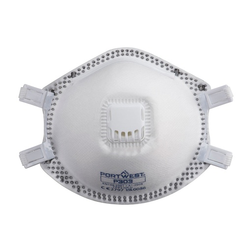[PW-P303WHRTU] Masque FFP3 à valve Dolomite – boîte de 10 – Portwest P303