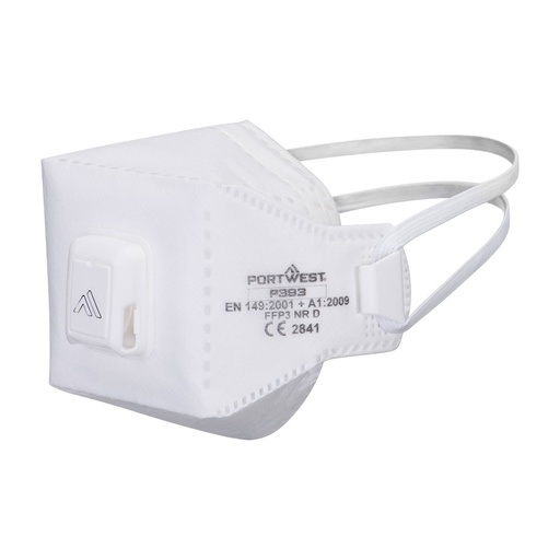 [PW-P393WHRTU] Masque Eagle FFP3 Dolomite à valve – boîte de 10 – Portwest P393