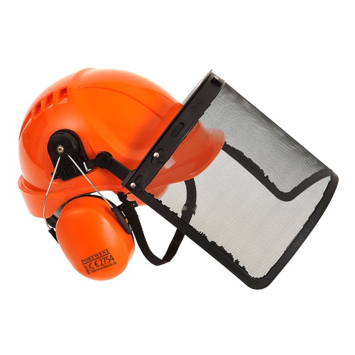 [PW-PW98ORRTU] Kit forestier casque + visière + anti-bruit – Portwest PW98