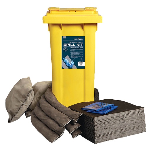 [PW-SM33GRRTU] Kit absorbant maintenance 120 litres sur roues – Portwest SM33