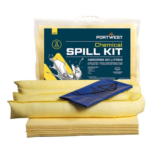 [PW-SM90YERTU] Kit absorbant chimique 20 litres – Portwest SM90