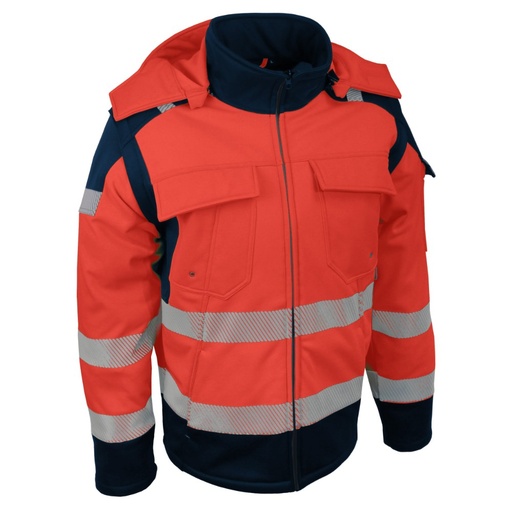 Veste softshell haute visibilité 2 en 1 rouge/marine – Singer VILNARED