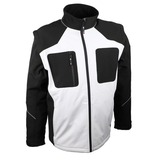 Veste softshell manches amovibles noir/blanc – Singer VANGOG