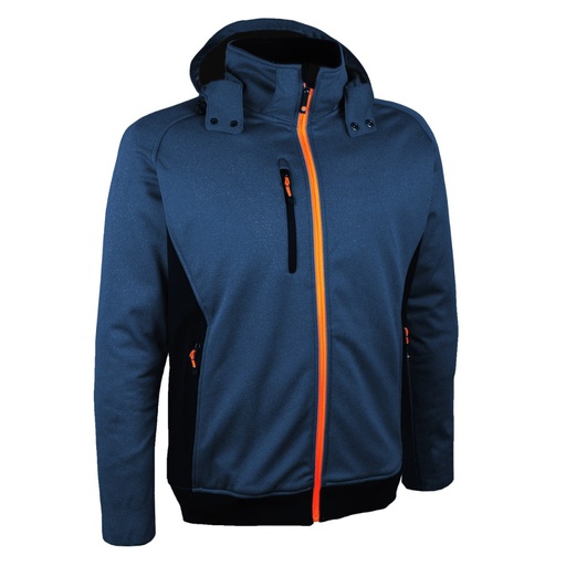 Veste softshell à capuche marine/orange – Singer VOLGAM