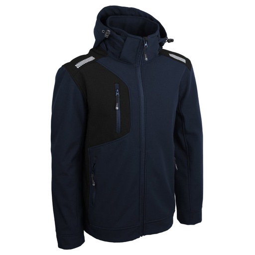Veste softshell ripstop stretch noir/marine – Singer VINTAM