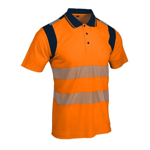 Polo haute visibilité classe 2 coton/polyester orange – Singer POLMO