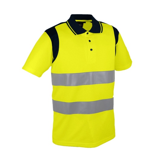 Polo haute visibilité bird-eye jaune – Singer PAULA