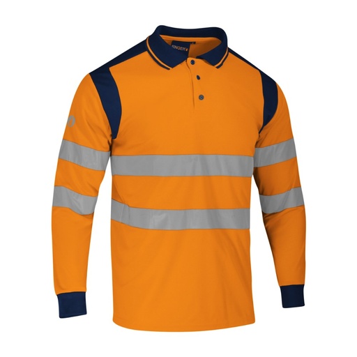 Polo manches longues haute visibilité orange – Singer PUNTO