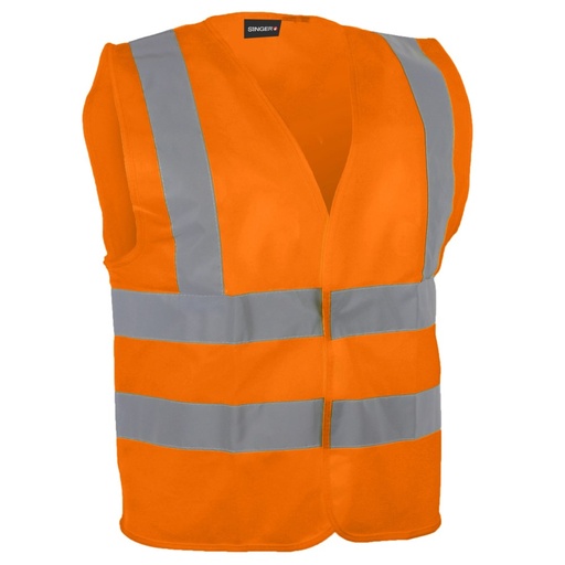 Gilet haute visibilité 4 bandes orange – Singer GIL4BO
