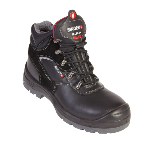 Chaussure de sécurité haute S3L cuir fleur noir – Singer FOGGIA