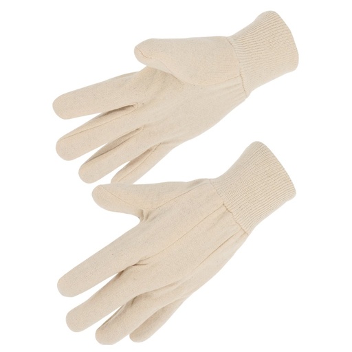 [SI-400JEF] Gant coton Jersey écru, poignet tricot (lot de 10 paires) – Singer 400JEF