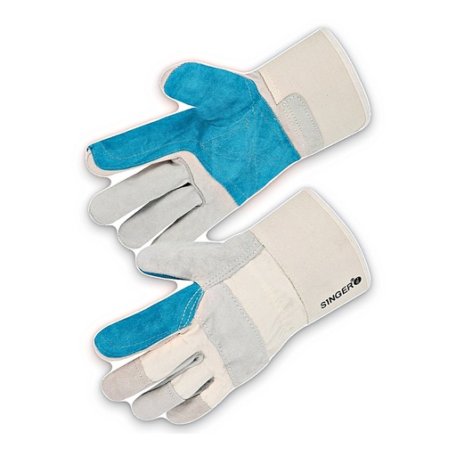 [SI-501SGRSVJ] Gant type "docker", paume croûte de bovin blanc (lot de 10 paires) – Singer 501SGRSVJ
