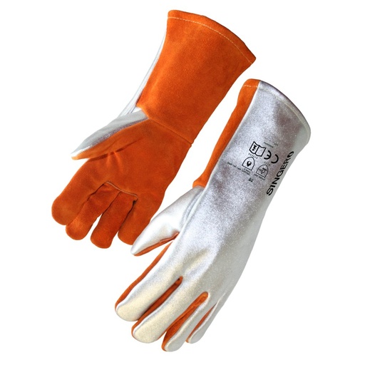 Gant de soudeur croûte de bovin ignifugée, dos aluminisé (lot de 10 paires) – Singer 50SIVAP15