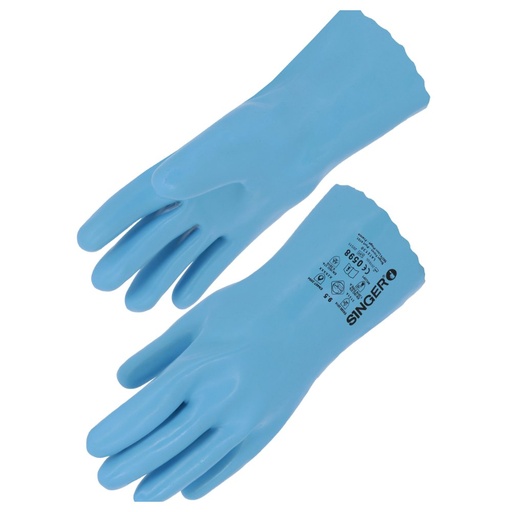 Gant chimique latex sur support coton 300 mm, type A (lot de 10 paires) – Singer LAT2130