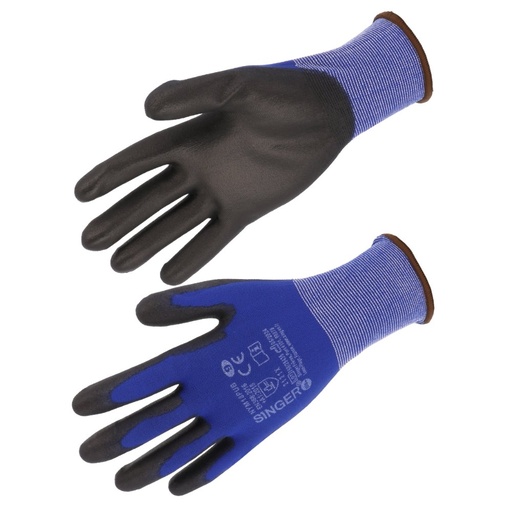 Gant de protection, enduit PU (lot de 10 paires) – Singer NYM18PUB