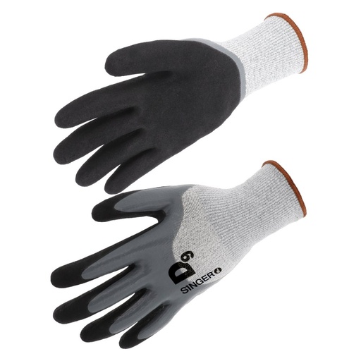 Gant PEHD, coupure D blanc / noir / gris (lot de 5 paires) – Singer PHD534ICE
