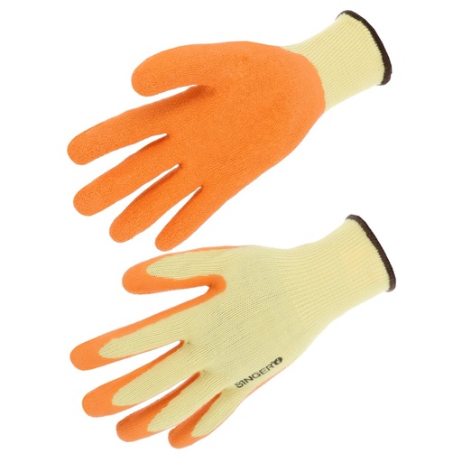 Gant latex, support polyester support jaune (lot de 10 paires) – Singer TAC1025O