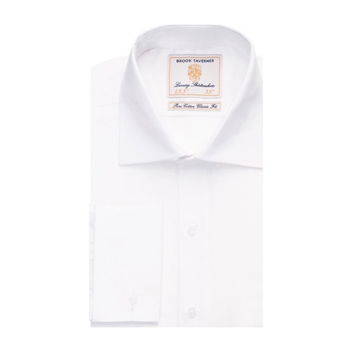 Chemise Chester popeline poignets mousquetaires Brook Taverner 7642
