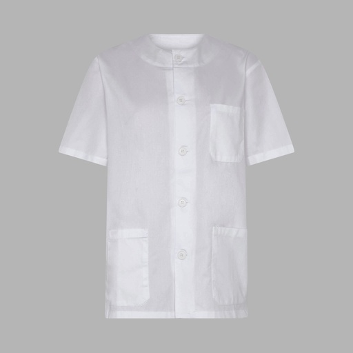 Tunique médicale unisexe boutonnée sergé blanc – Gary's 602000