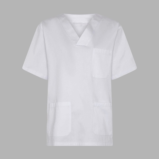 Tunique médicale unisexe col v sergé blanc – Gary's 601000