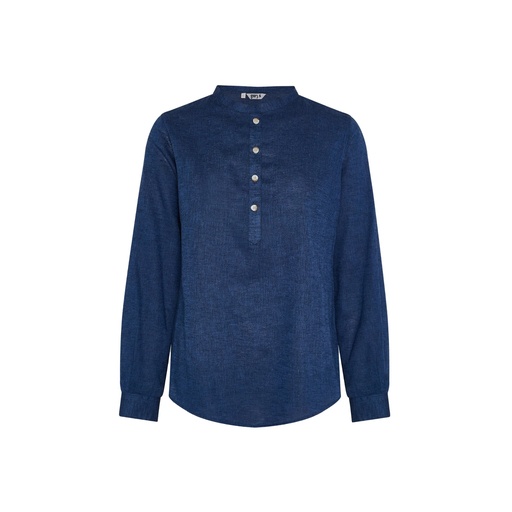 Chemise femme Lin/coton col mao Kaula – Gary's 210006