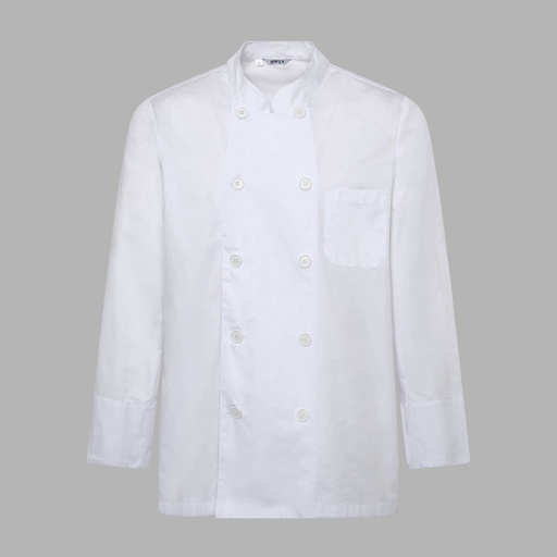 Veste cuisine unisexe manches longues sergé blanc – Gary's 910000