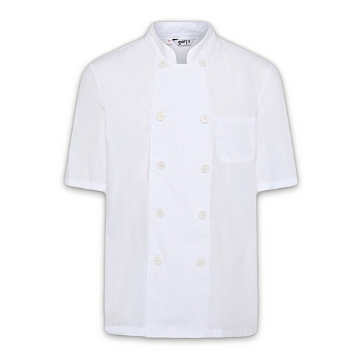 Veste unisexe popeline fine blanc manches courtes – Gary's 916000