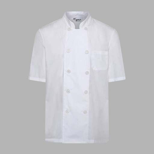 Veste unisexe popeline fine blanc manches courtes – Gary's 916000