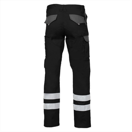 Pantalon unisexe multipoches taille élastiquée arce bicolore + 2 bandes réfléchissantes – Gary's 7502CB